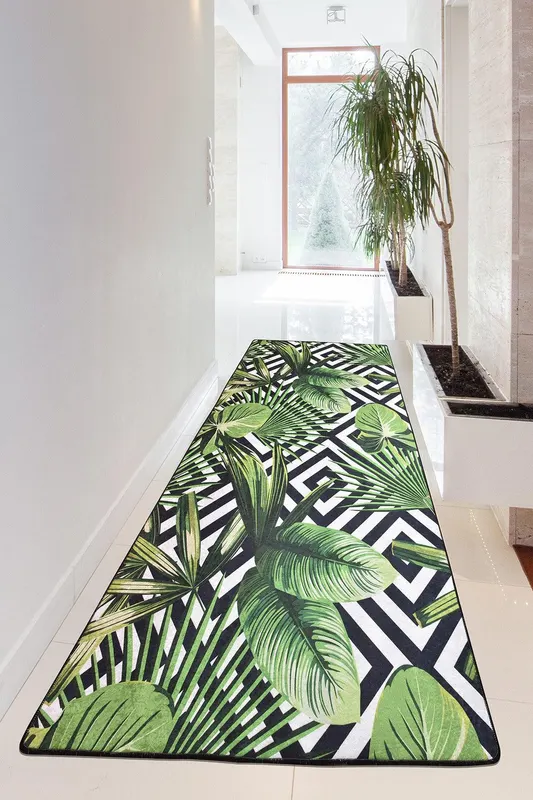 Covor de Hol,Bucatarie Tropic, Lavabil, Antiderapant (diverse dimensiuni) - 80 x 300 / Verde