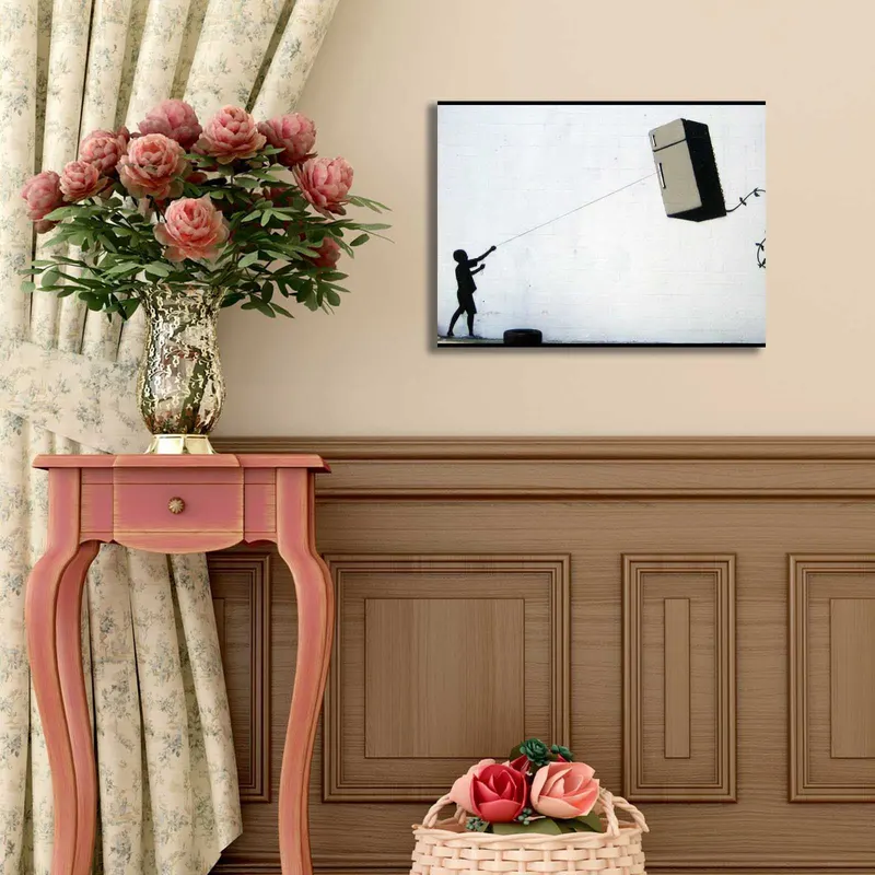 Tablou canvas 3040BANKSY005, Multicolor, 30x40x3 cm - Multicolor