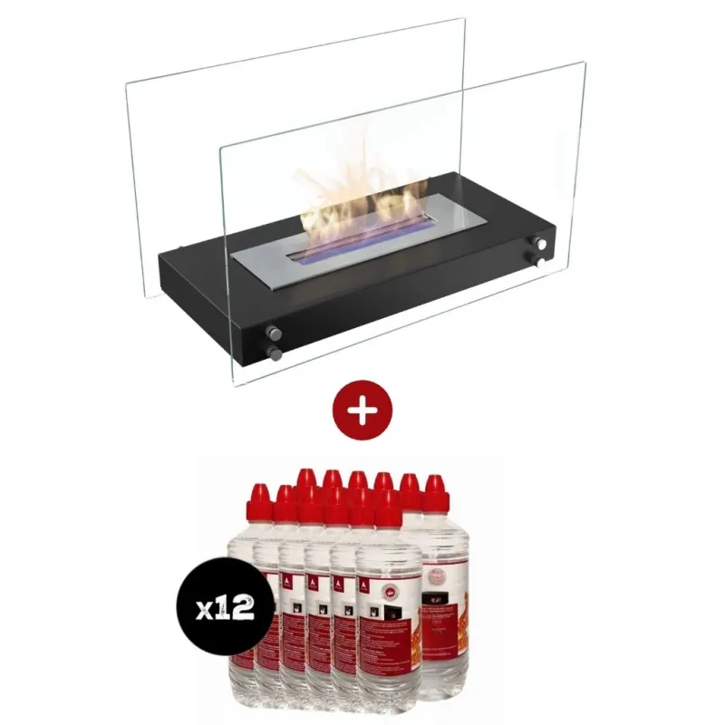 Pachet HOTEL Negru - Mobil + 12L bioetanol