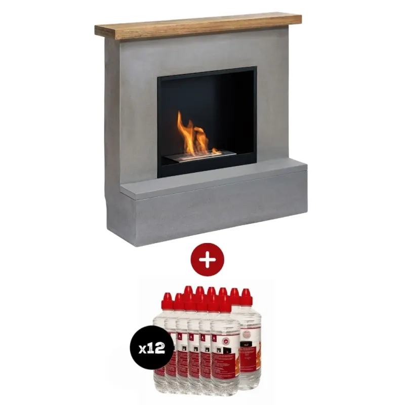 Pachet Rolf Concrete Grey Semineu + 12L bioetanol