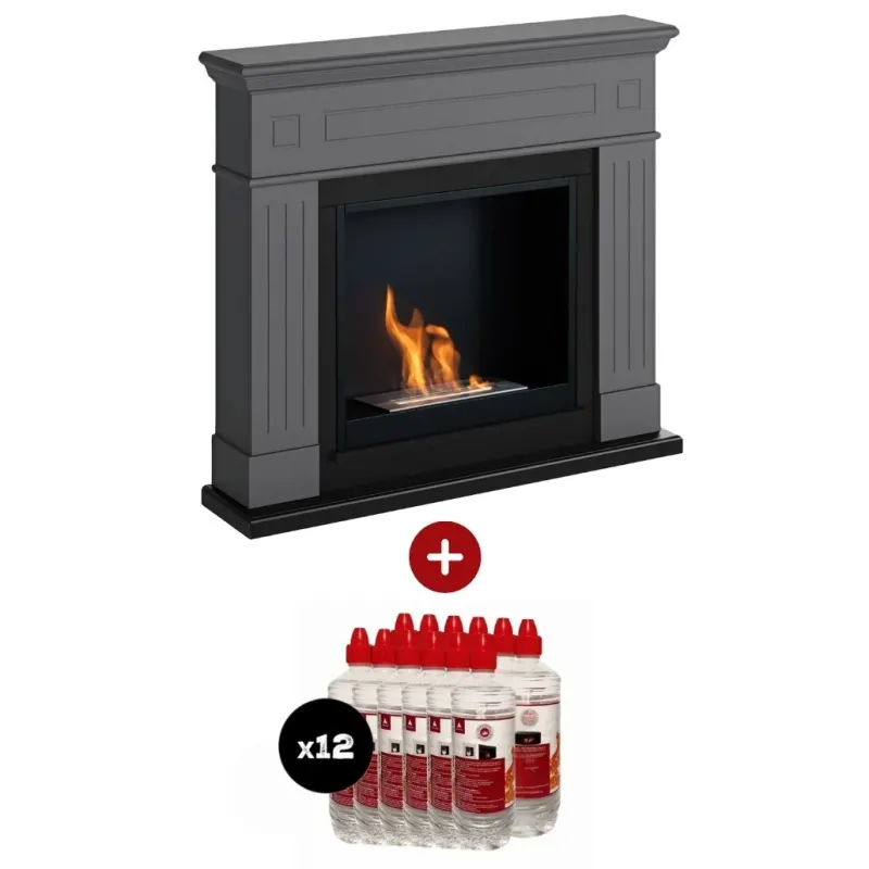 Pachet Larsen Solid Grey Semineu + 12L bioetanol