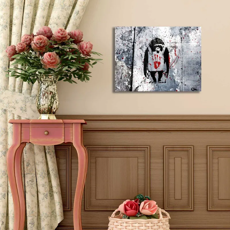 Tablou canvas 3040BANKSY008, Multicolor, 30x40x3 cm - Multicolor