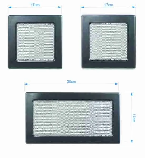Set 3 Grile Graphit pentru Semineu