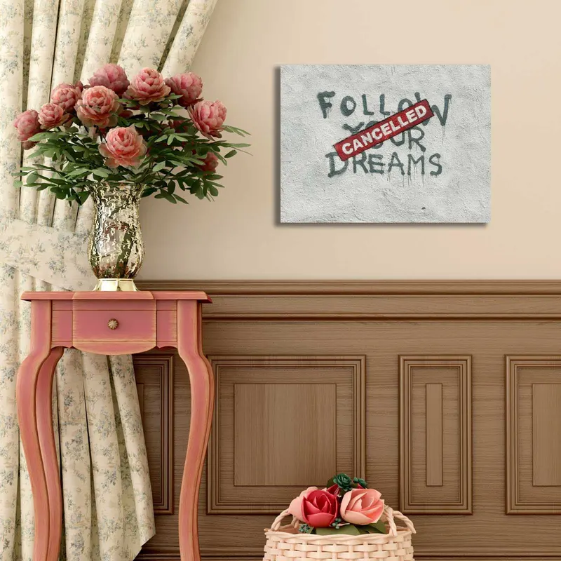 Tablou canvas 3040BANKSY009, Multicolor, 30x40x3 cm - Multicolor