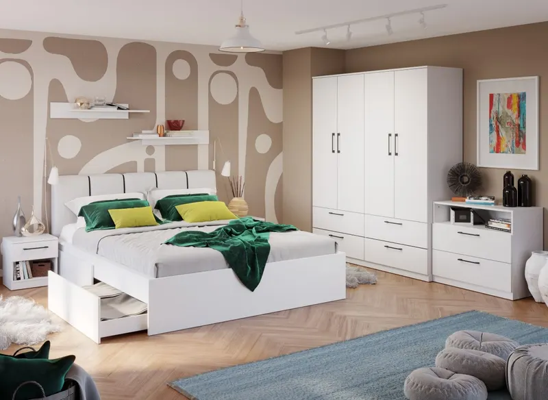 Set Mobila Dormitor Snow C23 tapitat