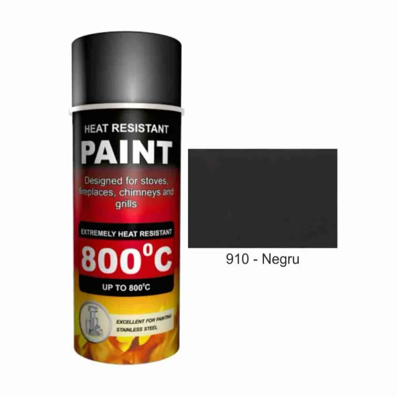 Spray termorezistent 800grC - 910 Negru