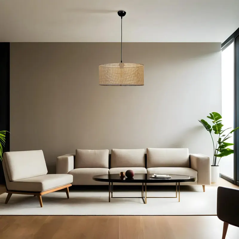 Lustră 8854-1, Auriu - Negru - Bej, Ø45x70 cm - Auriu - Negru - Bej