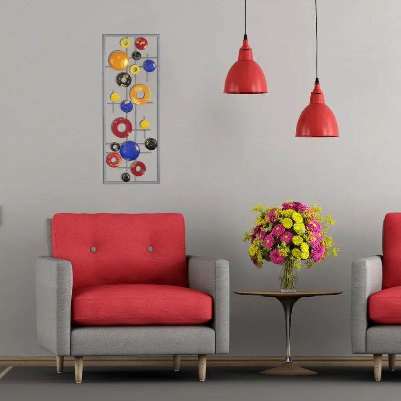 Decorațiune de perete din metal Pıngen, Multicolor, 74x28x0 cm - Multicolor