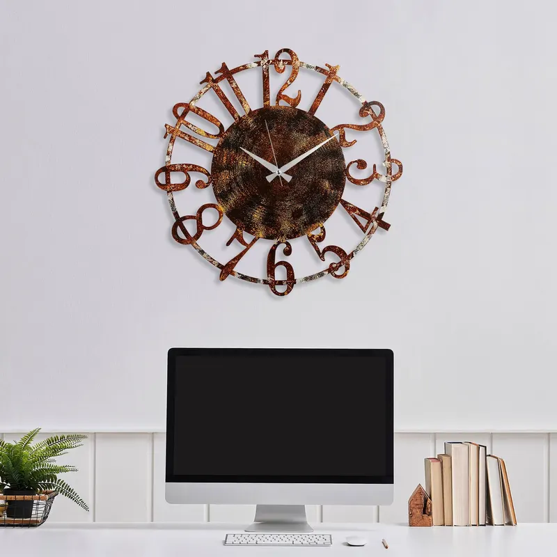 Ceas de perete Metal Wall Clock 15 - 2, Multicolor, Ø48 cm - Multicolor