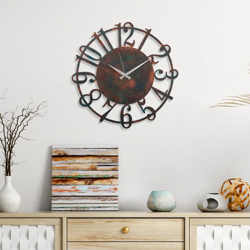 Ceas de perete Metal Wall Clock 15 - 3, Multicolor, Ø48 cm - Multicolor