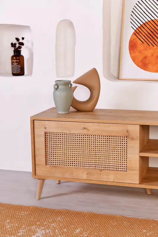 Comodă TV Hazeran 140, Stejar, 138x41x15 cm - Stejar