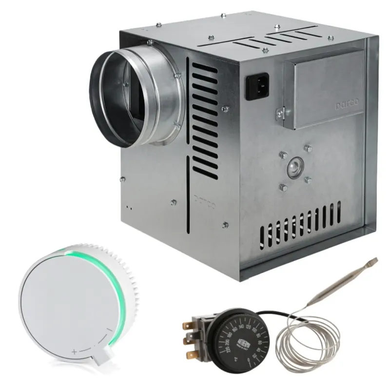 Set Ventilator Semineu Profesional 860mc - GEN II + Regulator electronic Alb Rotund + Termostat