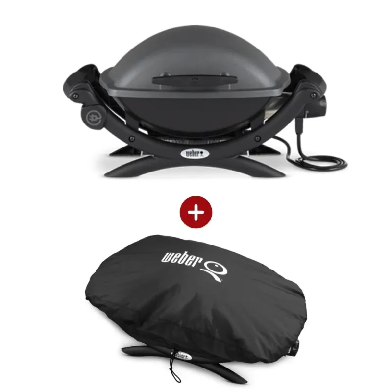 Set Gratar electric Weber Q1400 - Antracit + husa