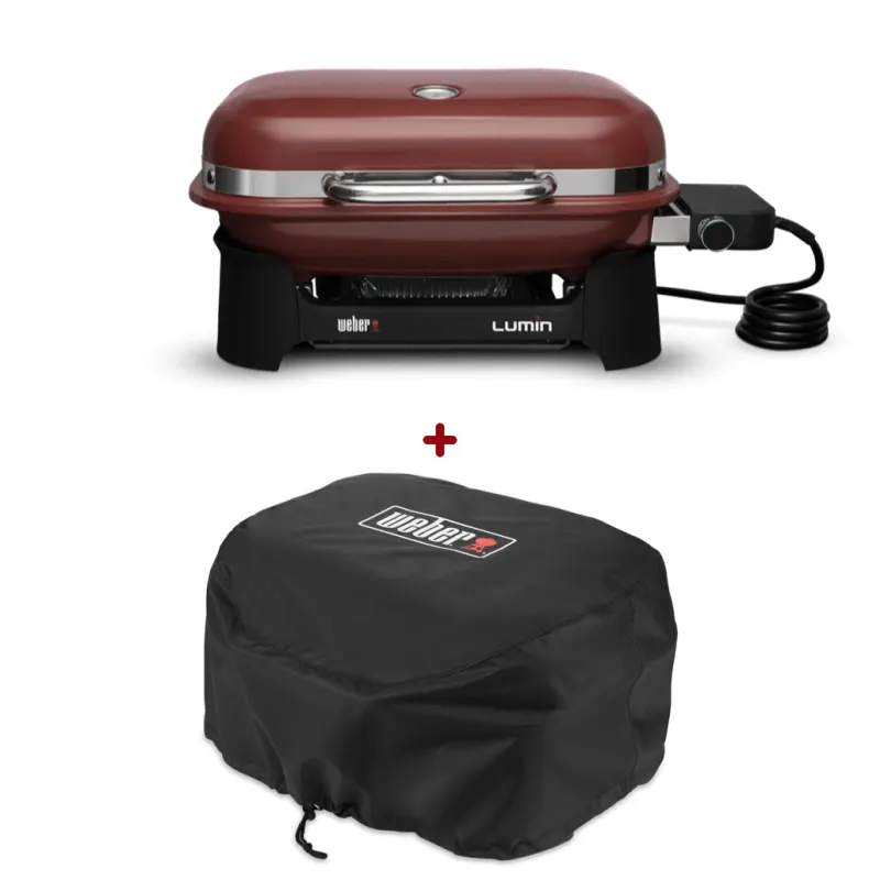 Set Gratar electric Lumin Compact - Rosu + husa