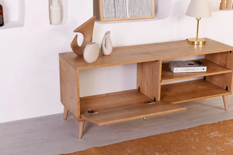 Comodă TV Jüt 140, Stejar, 138x41x15 cm - Stejar