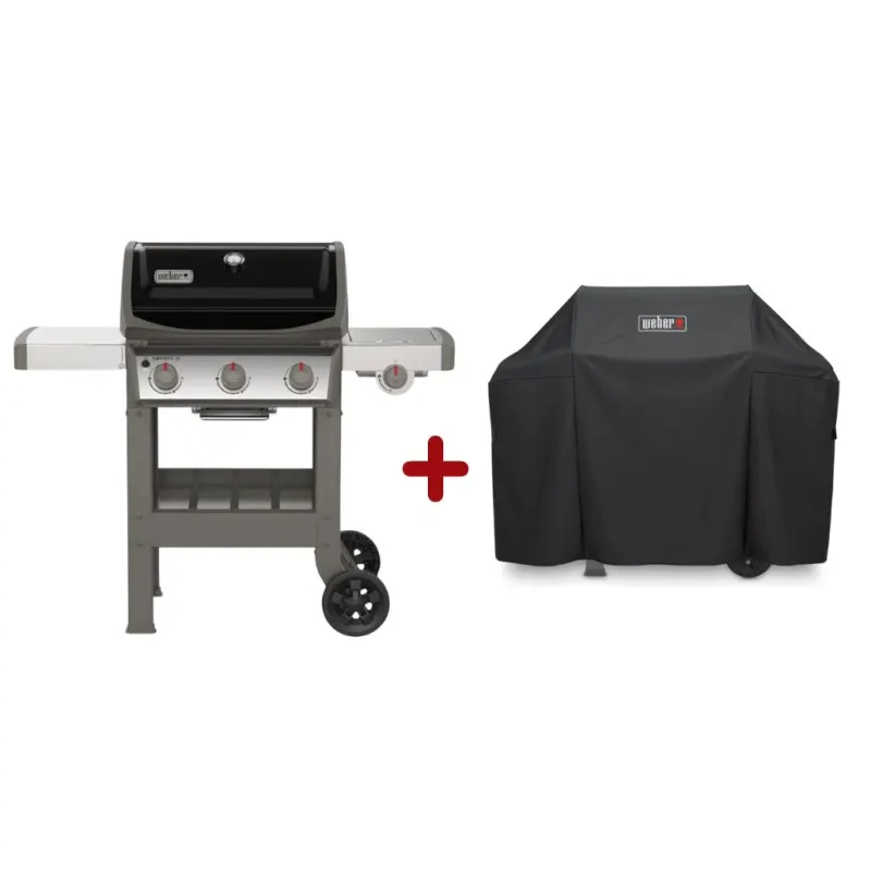 Starter Pack Weber - Gratar pe gaz GBS Spirit II E-320 Negru + Regulator