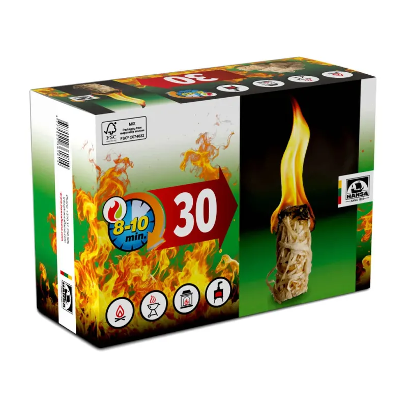 Aprinzatoare lana de lemn ECOLOGICE - 30 bucati
