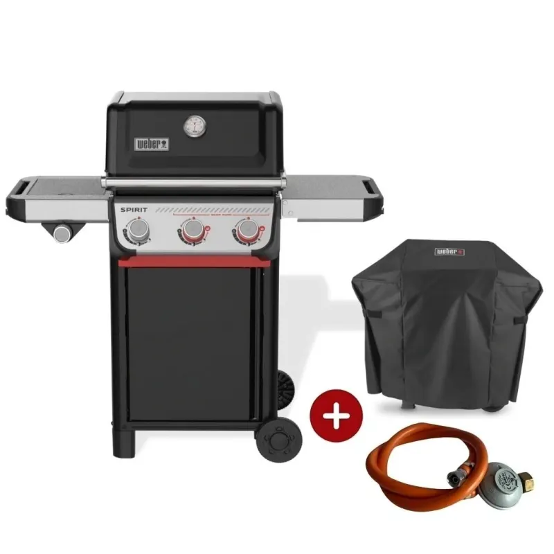 Gratar pe gaz Spirit E-335, 3 arzatoare + Regulator + Husa