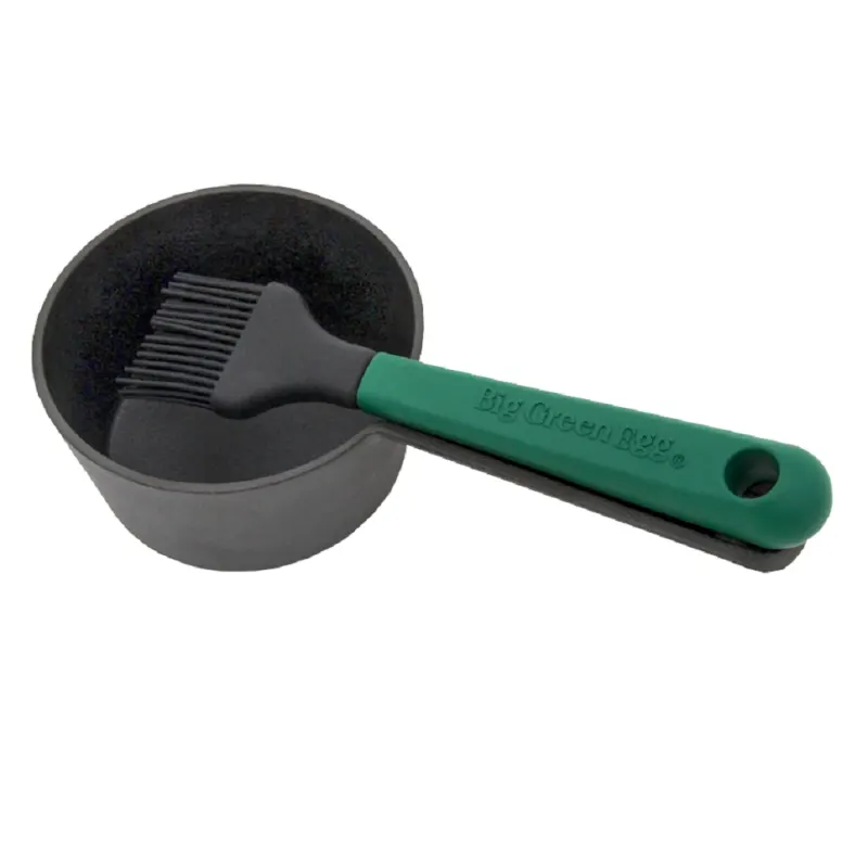 Set Vas din fonta pentru sosuri + pensula silicon