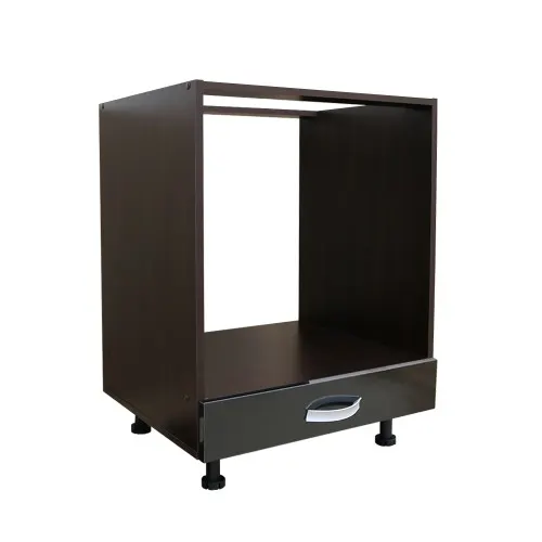 Corp pentru cuptor incorporabil cu sertar Zebra, wenge/negru lucios, fara blat, 60 x 82 x 57 cm