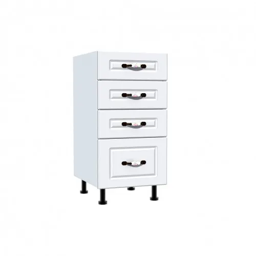 Corp inferior 40 cu 4 sertare Zebra MDF alb drept