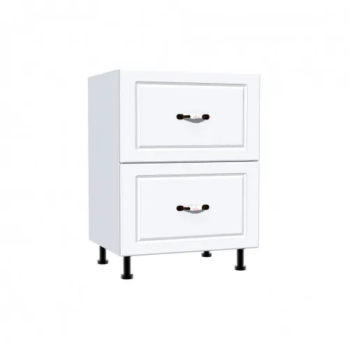 Corp inferior 60 cu 2 sertare metalice greutate Zebra MDF alb
