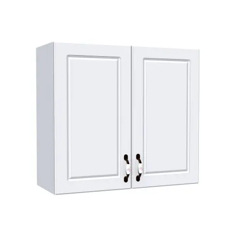 Corp superior 80 cu 2 usi cu scurgator de vase Zebra MDF Alb mat