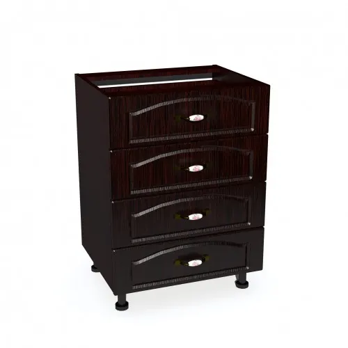 Corp inferior 60 cu 4 sertare Zebra MDF mustata wenge