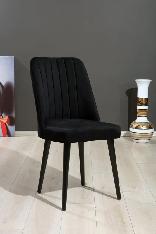 Set de scaune Vega, Diverse culori, Diverse configurații, 46x45x92 cm - Negru / 2 bucăți