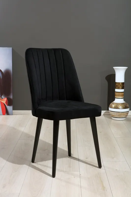 Set de scaune Vega, Diverse culori, Diverse configurații, 46x45x92 cm - Negru / 4 bucăți