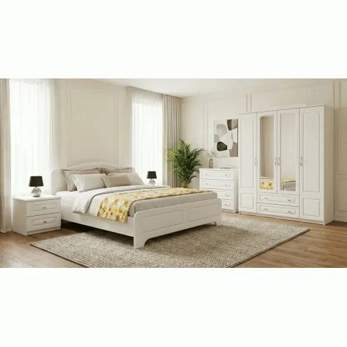 Dormitor Sara cu pat 140x200 cm cu somiera fixa