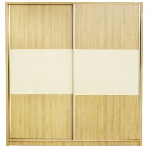 Dulap Milano cu usi culisante, 206 x 220 x 60 cm, Sonoma / Vanilie