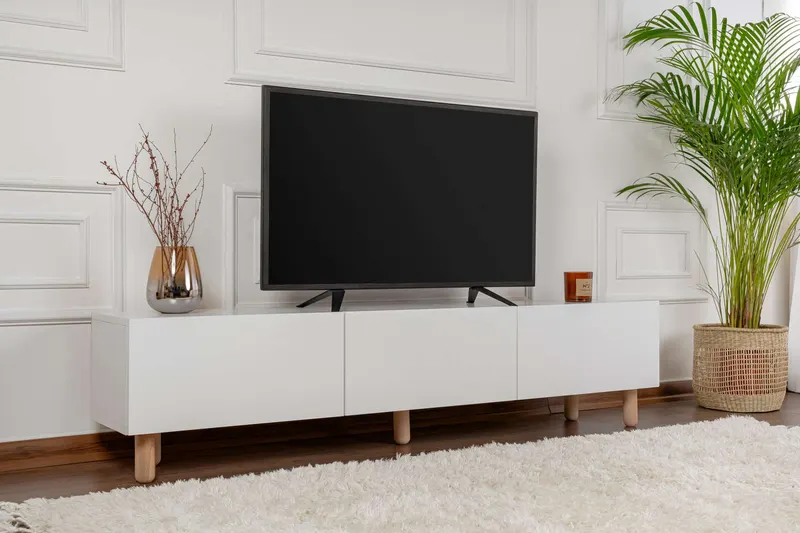 Comodă TV Alvin, Diverse culori, 180x31x42 cm - Alb