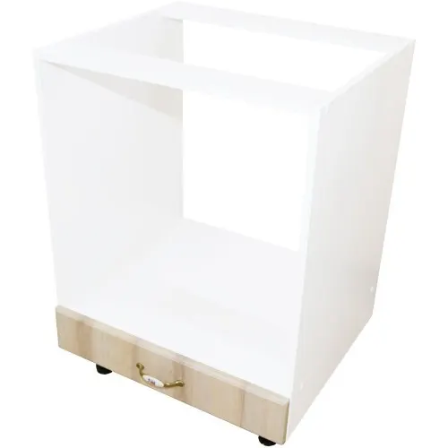 Corp pentru cuptor incorporabil cu sertar Zebra, alb/MDF Sonoma, fara blat, 60 x 82 x 57 cm