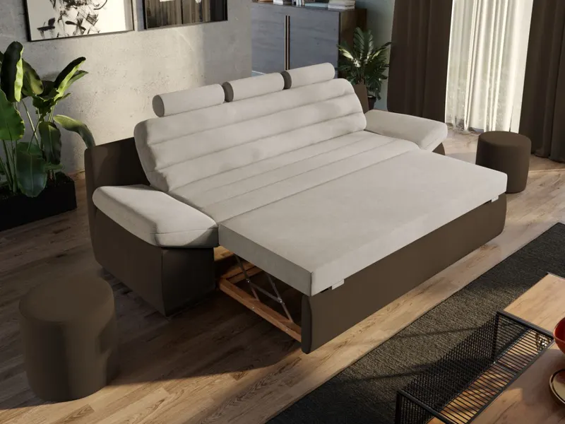 Canapea Quinn Crem / Maro — imaginea 3