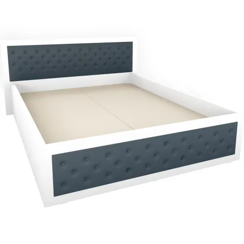 Pat Torino 160x200 cm, Alb / Piele ecologica Gri
