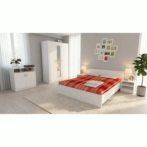 Dormitor Soft Alb cu pat 140x200 cm