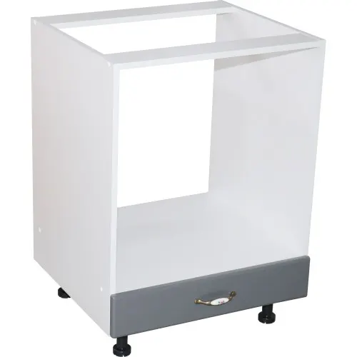 Corp pentru cuptor incorporabil cu sertar Zebra, alb/MDF GRI, fara blat, 60 x 82 x 57 cm