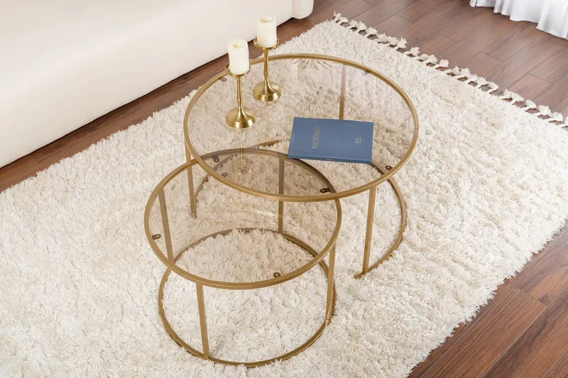 Măsuță de cafea Aurum - 80, 60, Diverse culori, 60x60x39 cm - Auriu - Bronz