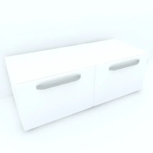 Armonia Comoda alba cu 2 sertare cu manere fronturi MDF Alb Mat