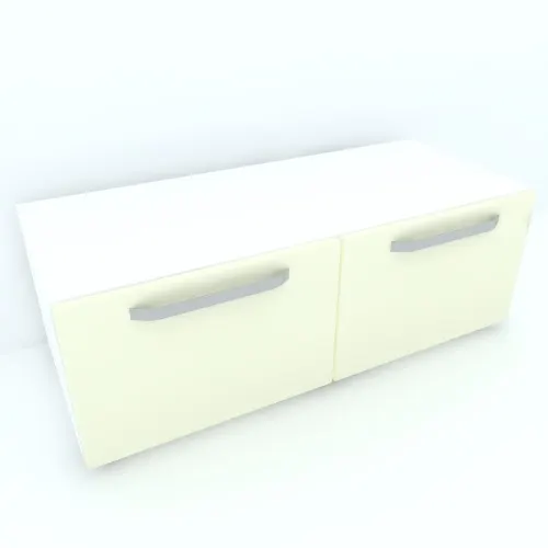 Armonia Comoda alba cu 2 usi cu manere fronturi MDF Vanilie