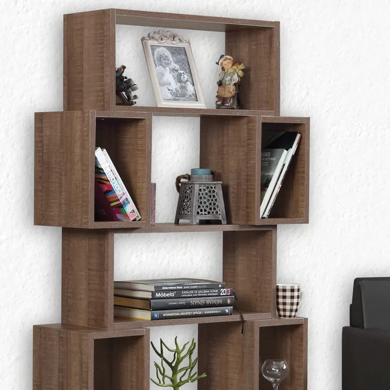 Bibliotecă Box, Diverse culori, 84x30x160 cm - Dark oak