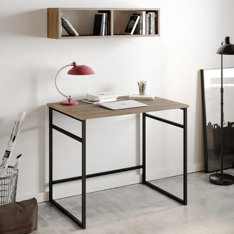Birou Gama, Diverse culori, 90x60x75 cm - Nuc - Negru