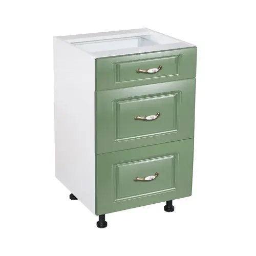 Corp inferior 40 cu 3 sertare metalice greutate Zebra MDF Verde