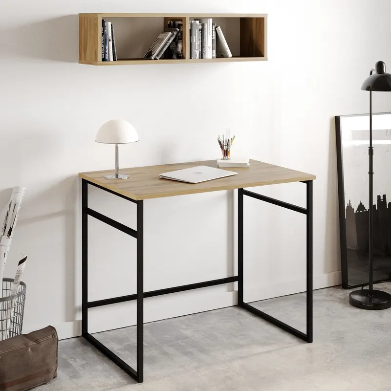 Birou Gama, Diverse culori, 90x60x75 cm - Stejar - Negru