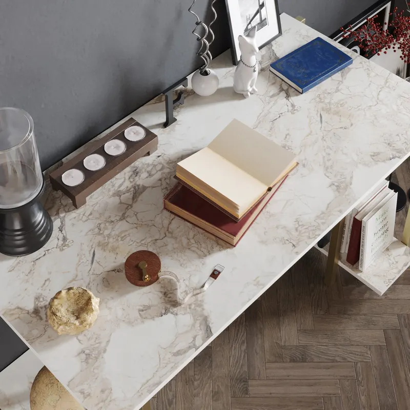 Birou Reader, Diverse culori, 125x60x74 cm - Alb - Auriu
