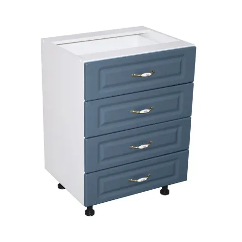 Corp inferior 60 cu 4 sertare Zebra MDF Albastru drept