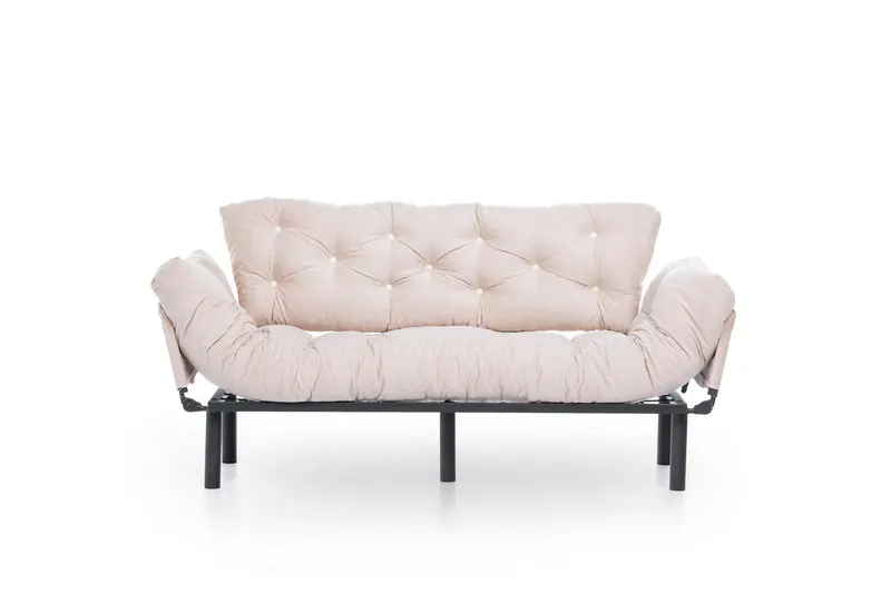 Canapea extensibilă 3 locuri Nitta Triple, Diverse culori, 185x70x85 cm - Crem