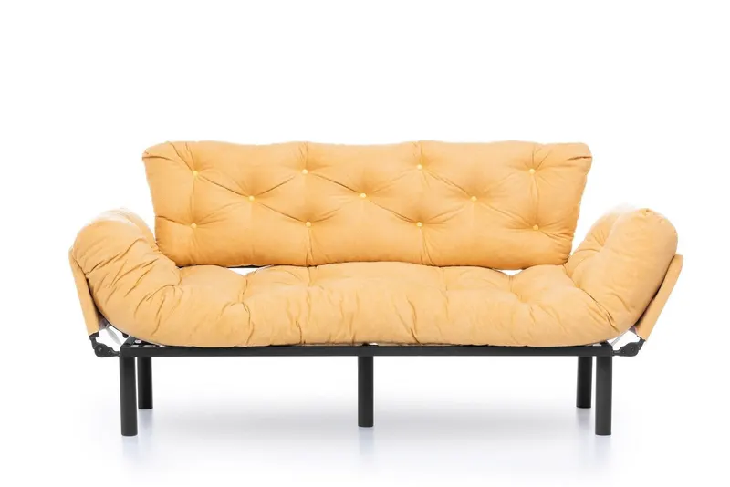 Canapea extensibilă 3 locuri Nitta Triple, Diverse culori, 185x70x85 cm - Muștar