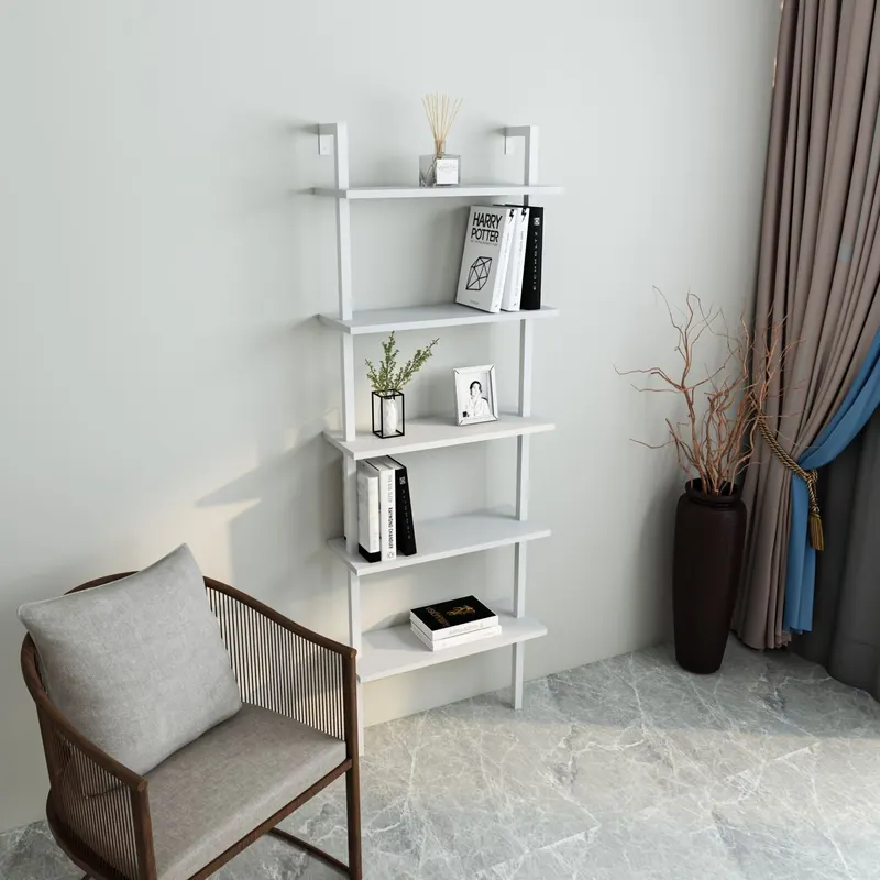 Bibliotecă Piante, Diverse culori, 60x22x174 cm - Alb